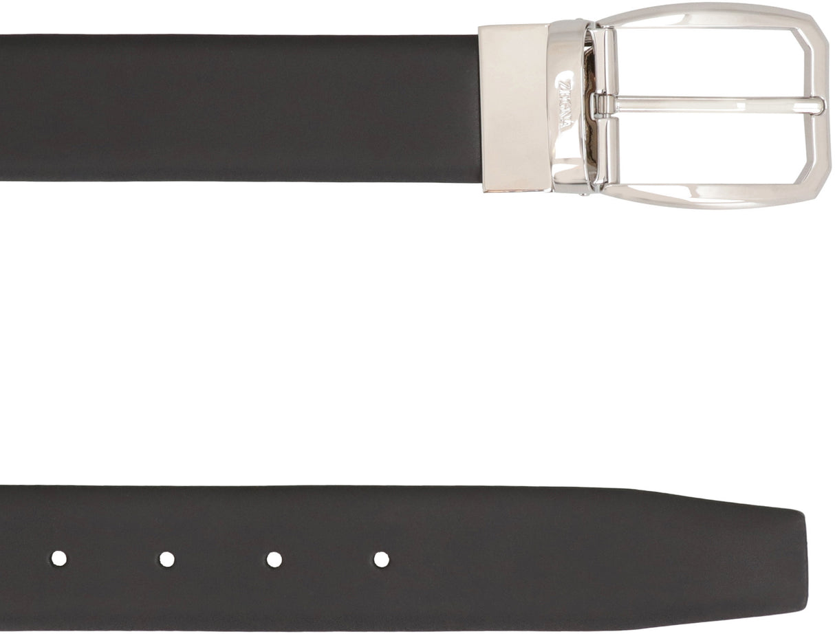 ZEGNA Reversible Leather Belt - 3.5 cm Height