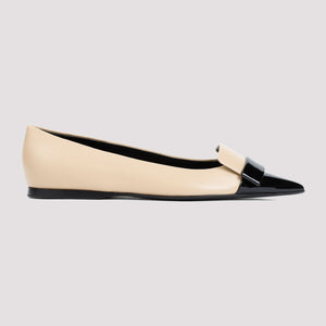 SERGIO ROSSI Classic Black Leather Flats for Women