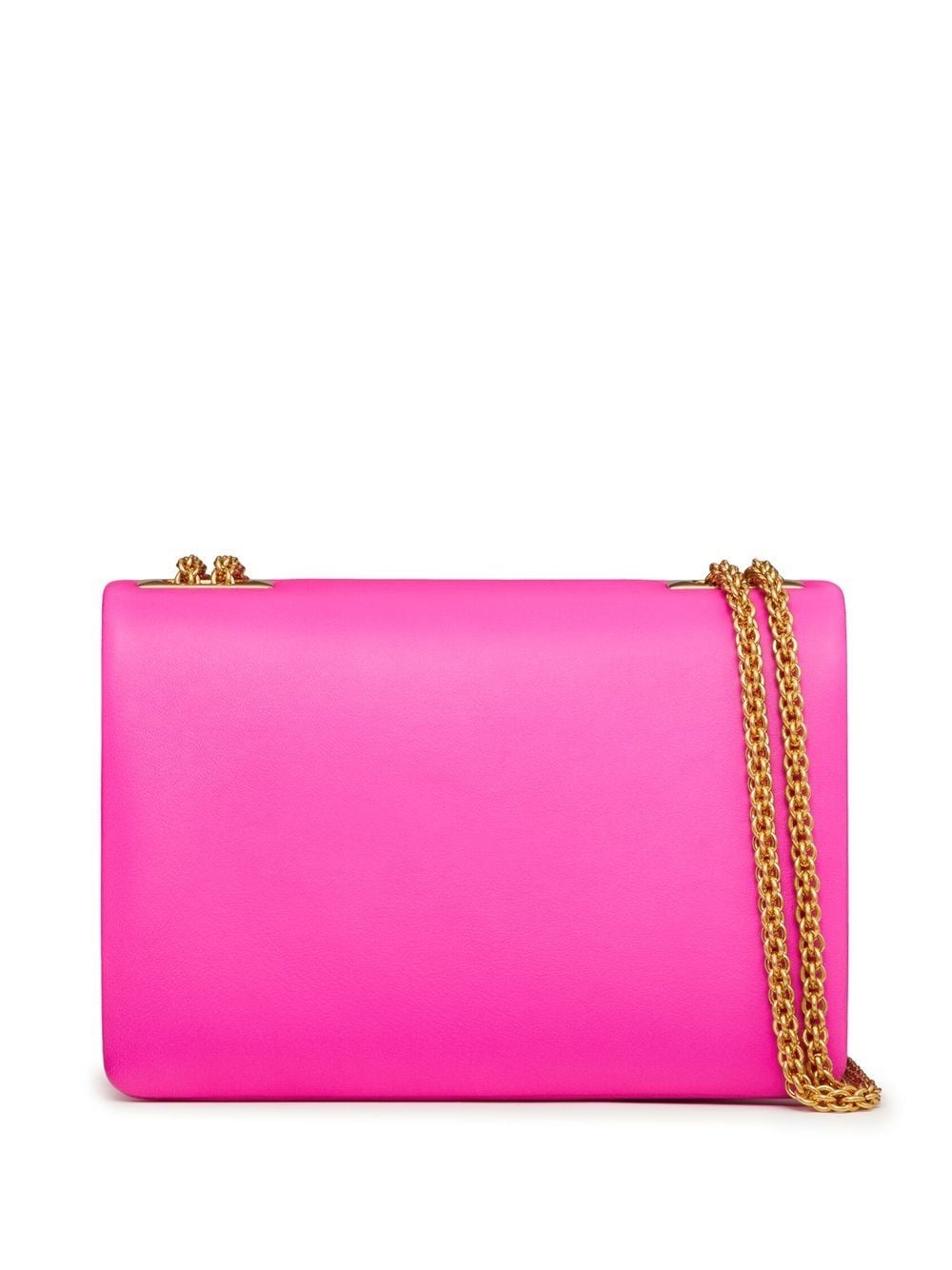 VALENTINO GARAVANI Oversized Pink Lambskin Shoulder Bag with Studded Detail