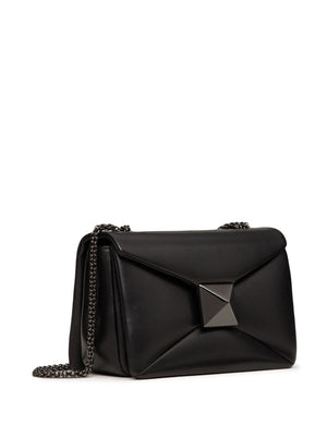 VALENTINO GARAVANI Women's Elegant Black Lambskin Leather Mini Shoulder Bag, FW23