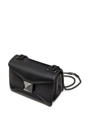 VALENTINO GARAVANI Women's Elegant Black Lambskin Leather Mini Shoulder Bag, FW23