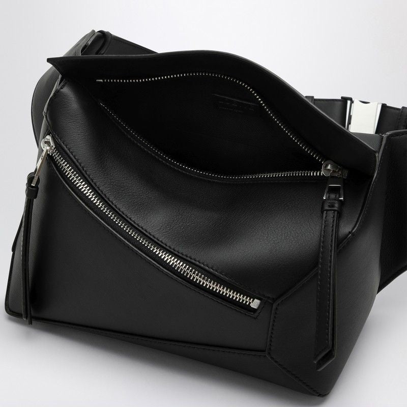 LOEWE Elegant Small Black Leather Waist Bag