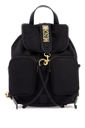 MOSCHINO COUTURE Stylish Mini Backpack with Gold Metal Logo