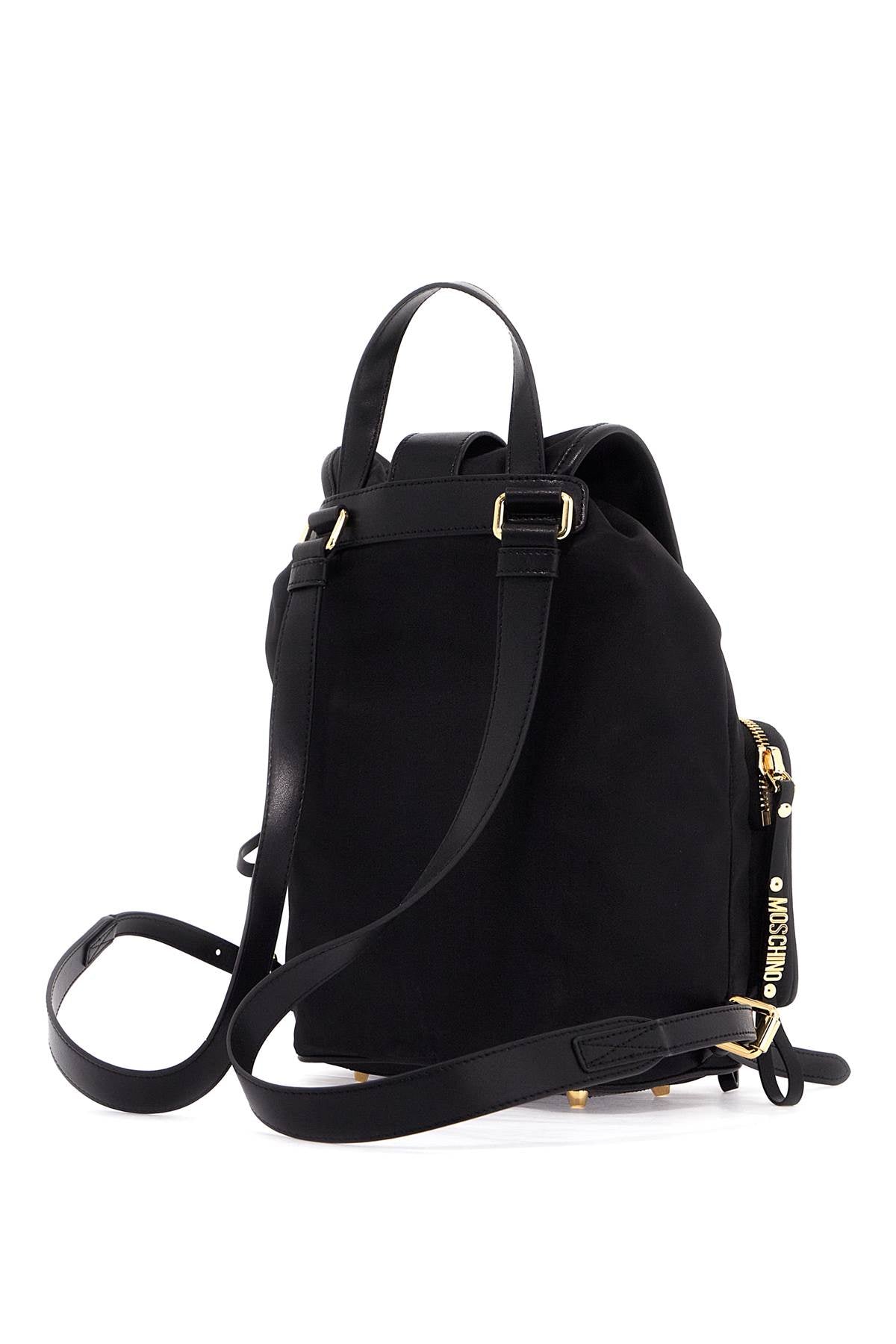 MOSCHINO COUTURE Stylish Mini Backpack with Gold Metal Logo