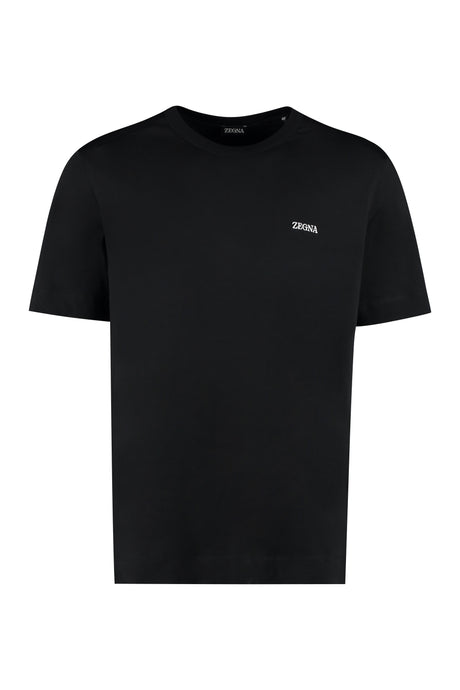 ZEGNA Classic Black Logo T-Shirt for Men - FW24