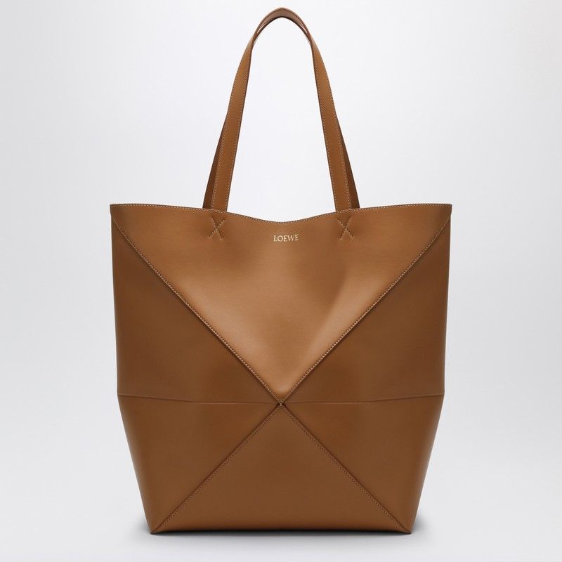 LOEWE Puzzle Fold Large Desert Leather Tote for Men