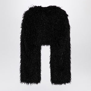 MAX MARA SPORTMAX Chic Black Faux Fur Shrug with Crop Design for Women