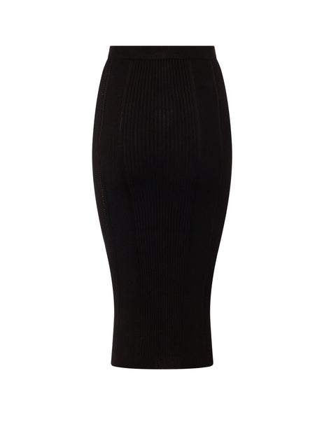 BALMAIN Ribbed Sustainable Viscose Mini Skirt