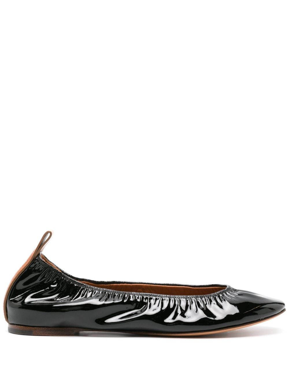 LANVIN Elegant Patent Leather Slip-On Flats for Women