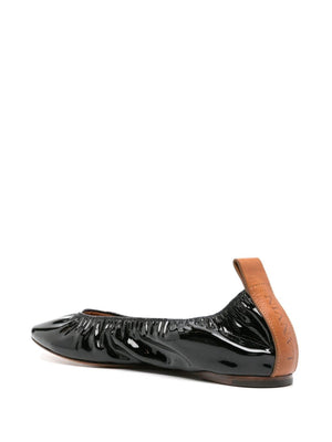 LANVIN Elegant Patent Leather Slip-On Flats for Women