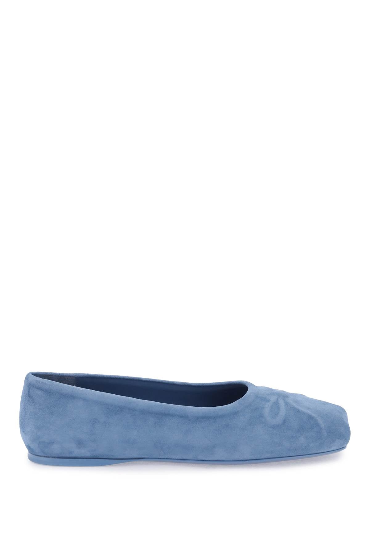 MARNI Suede Little Bow Ballerina Flats for Women - Available in Blue for SS24