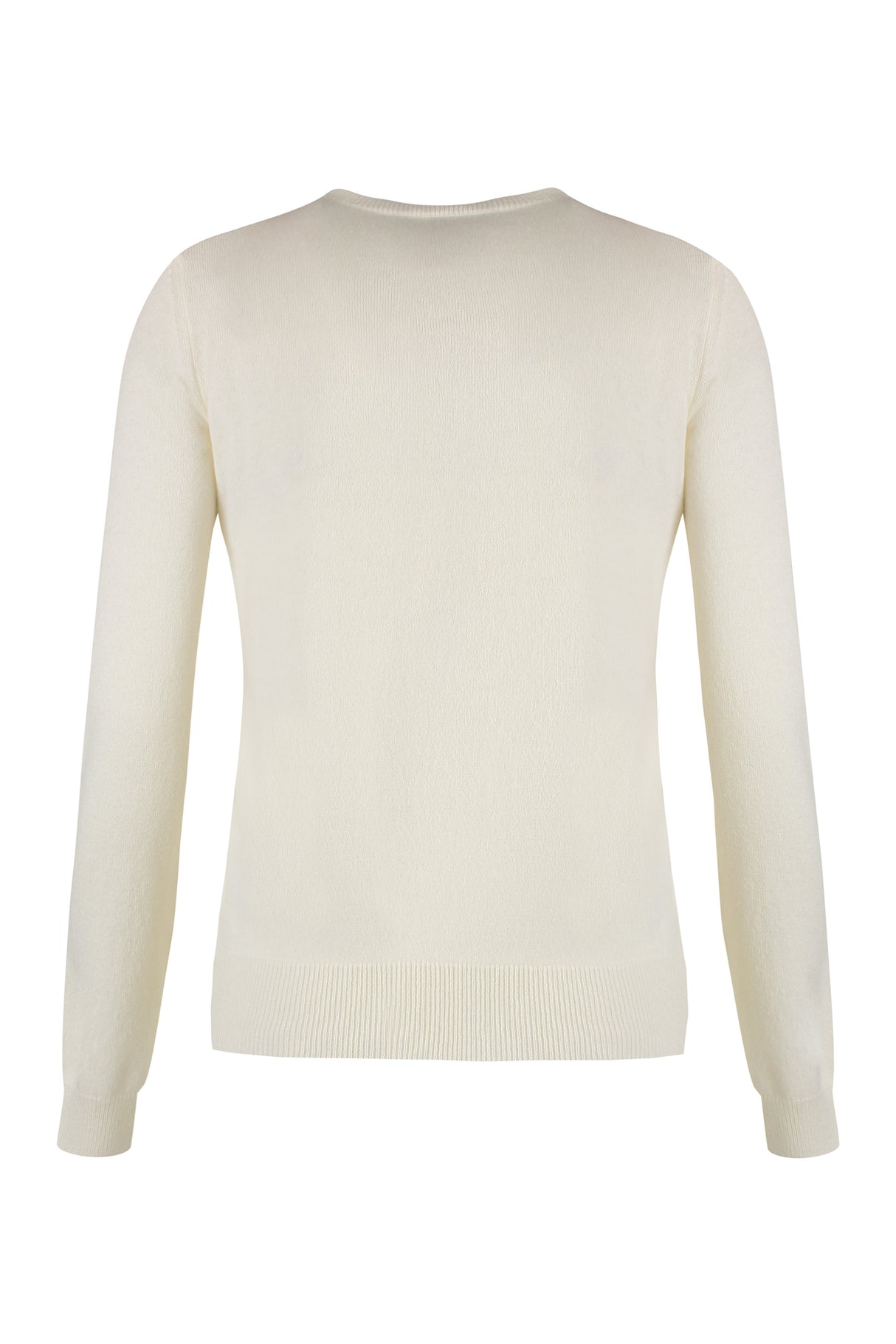 MAX MARA Wool and Cashmere Sweater with Ribbed Knit Edges and Embroidered Details