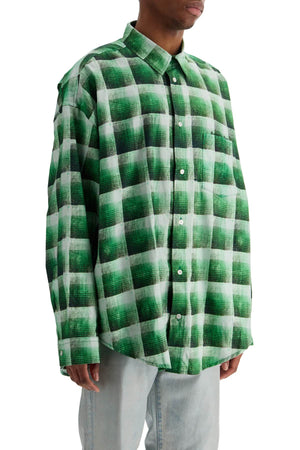 ACNE STUDIOS Oversized Checkered Cotton Flannel Shirt