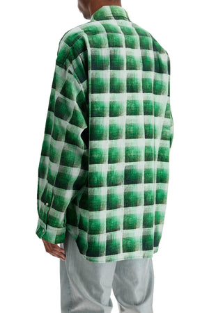 ACNE STUDIOS Oversized Checkered Cotton Flannel Shirt