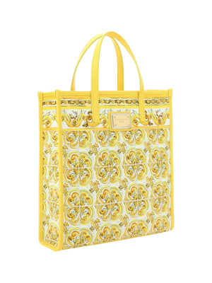 DOLCE & GABBANA Chic Mini Shopper in Cotton and Calfskin