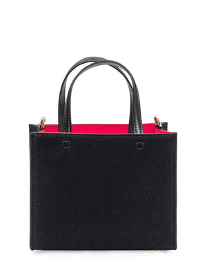 GIVENCHY Chic Black Mini Canvas Tote with Leather Accents and Adjustable Shoulder Strap