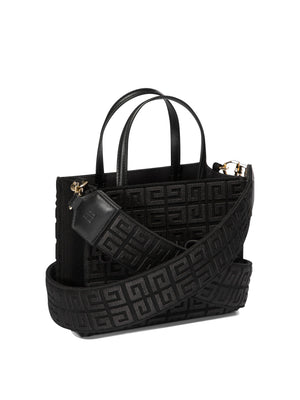 GIVENCHY Elegant Mini G-Tote Canvas Handbag with Leather Accents and Removable Shoulder Strap