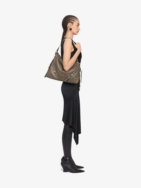 GIVENCHY Tan Calfskin Leather Medium Voyou Crossbody Bag for Women