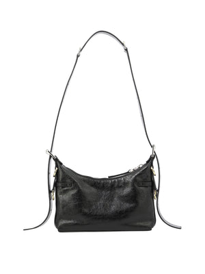 GIVENCHY "Mini Voyou" Black Leather Crossbody Shoulder Bag for Women with Adjustable Strap and Zip Closure