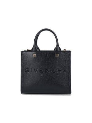 GIVENCHY Mini G-Tote Luxury Calfskin Leather Handbag for Women - Black