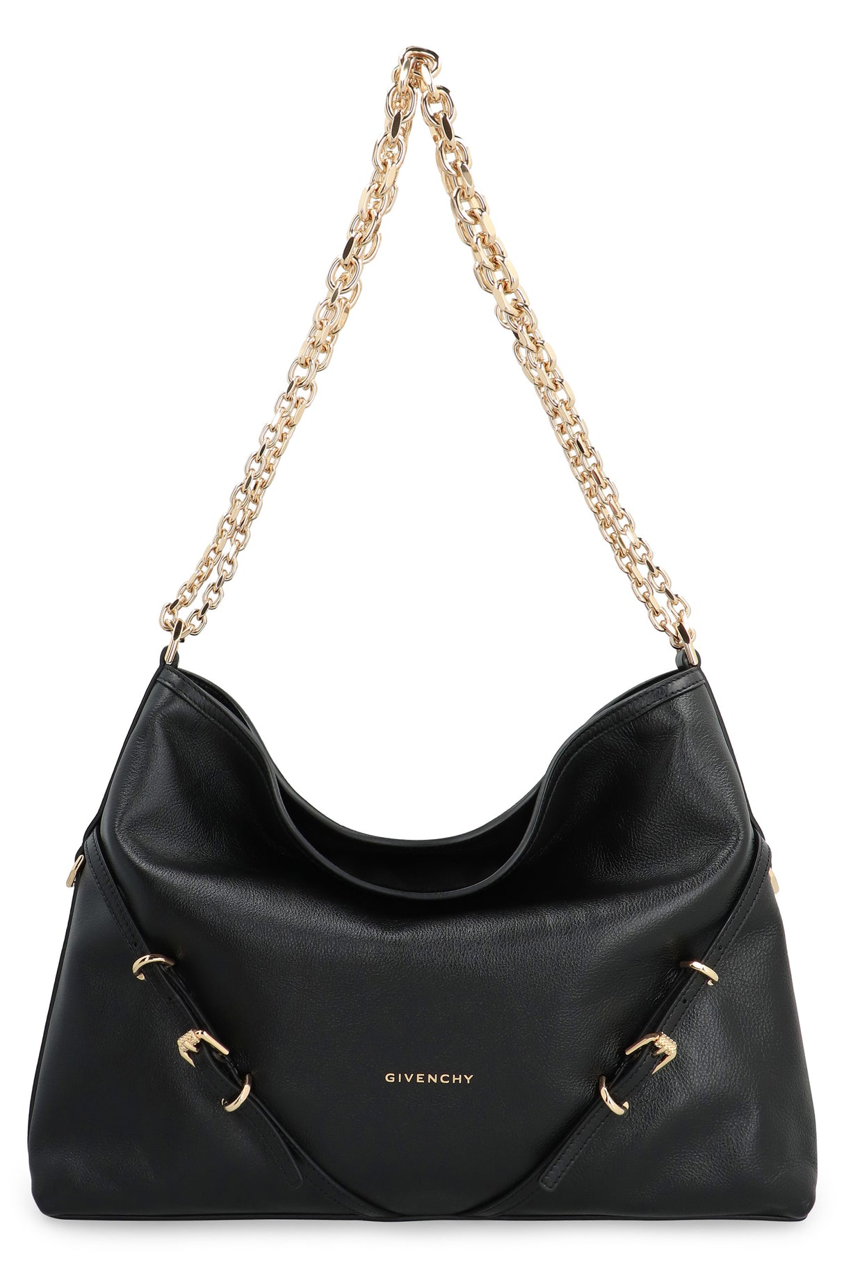 GIVENCHY Medium Voyou Chain Handbag in Black Calf Leather