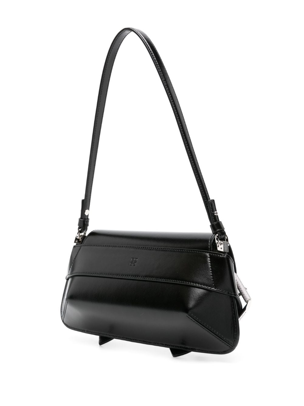 GIVENCHY Black Leather Flap Shoulder Handbag with Signature Details for Women