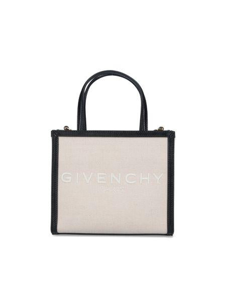 GIVENCHY Mini Framed Beige Tote Handbag with Chain Strap for Women