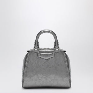 GIVENCHY Elegant Silver Grey Cube Mini Handbag