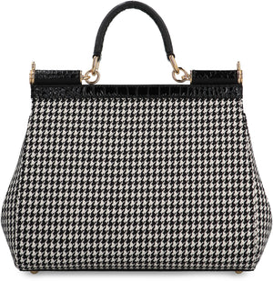 DOLCE & GABBANA Grande Handbag with Houndstooth Pattern - 25 CM