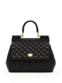 DOLCE & GABBANA Quilted Black Matelasse Shoulder Handbag