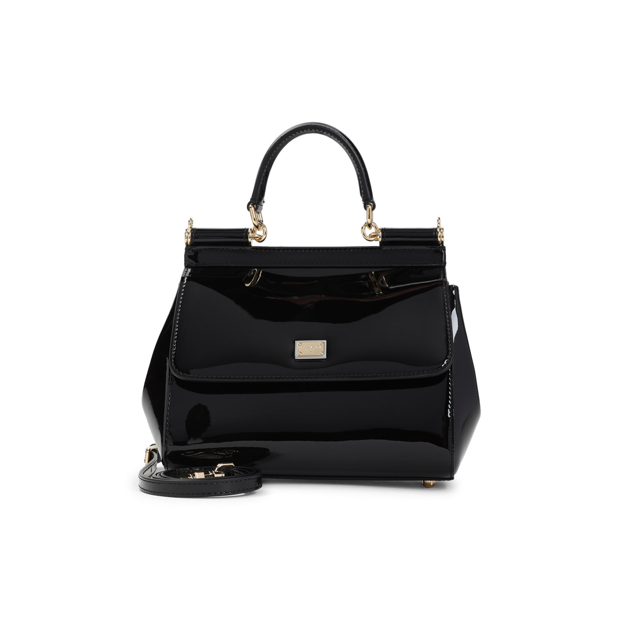 DOLCE & GABBANA Medium Patent Leather Handbag - Elegant and Chic