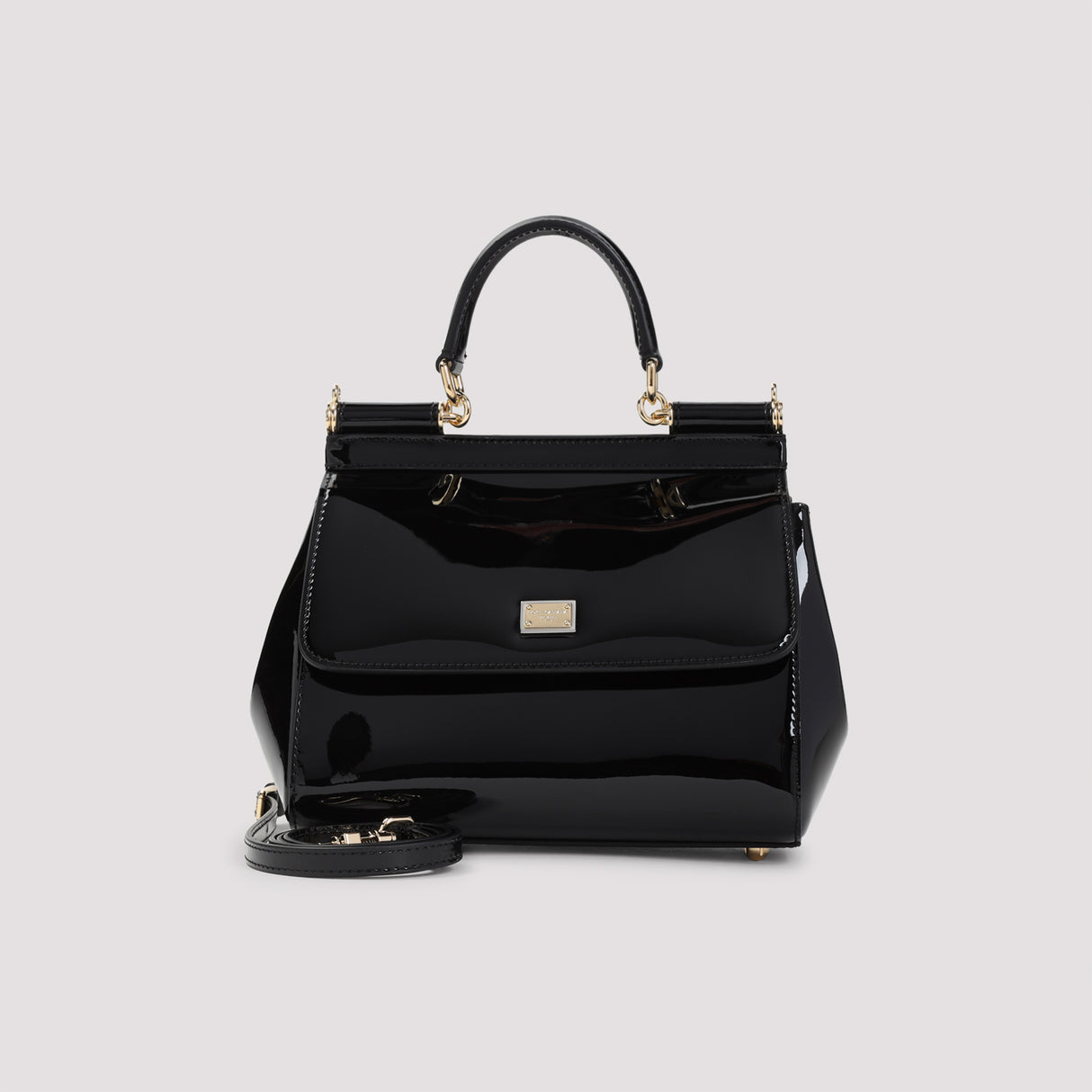 DOLCE & GABBANA Medium Patent Leather Handbag - Elegant and Chic