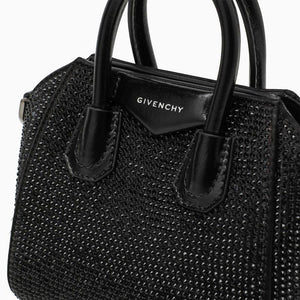 GIVENCHY Black Satin Rhinestone-Covered Micro Handbag for Women - SS24