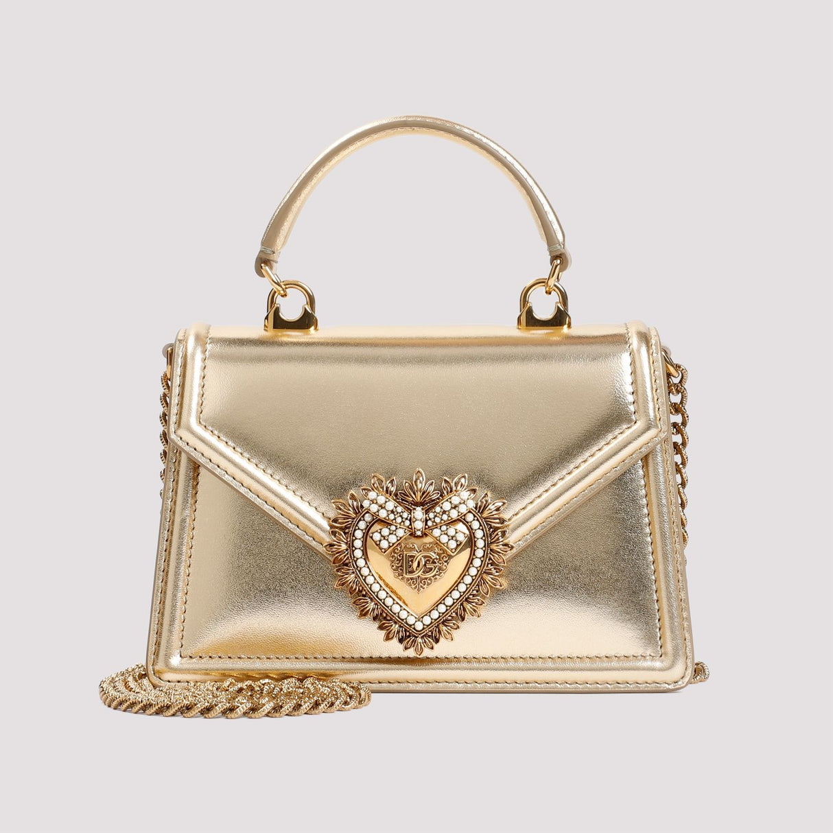 DOLCE & GABBANA Dazzle in Our Metallic Leather Top-Handle Handbag for Women