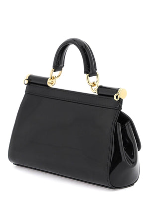 DOLCE & GABBANA Elegant Black Patent Leather Handbag