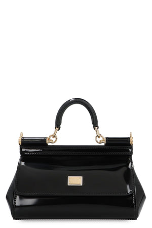 DOLCE & GABBANA Elegant Black Patent Leather Handbag