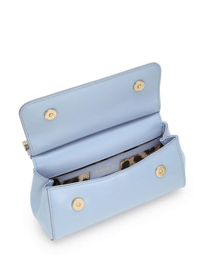 DOLCE & GABBANA Sicily Small Leather Handbag in Baby Blue