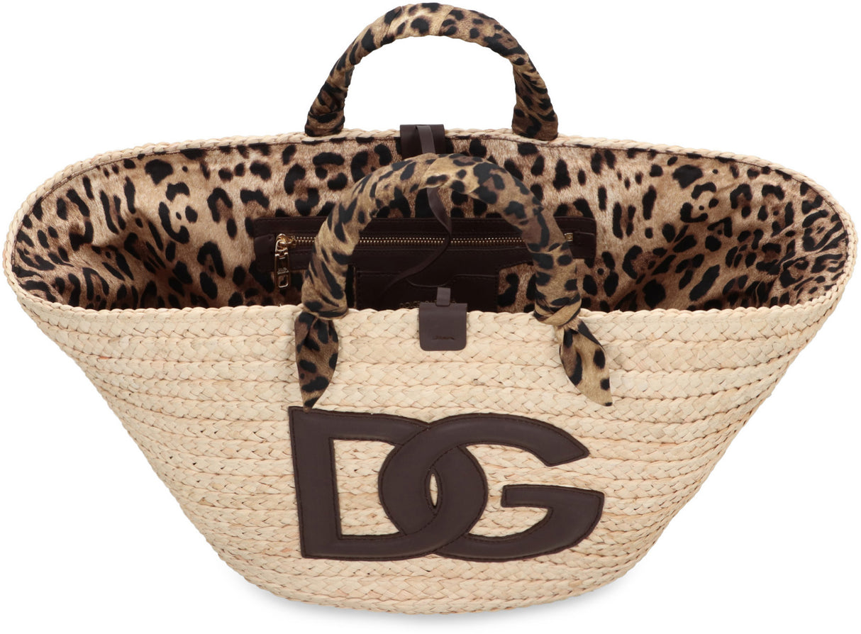 DOLCE & GABBANA Stunning Beige Woven Tote Bag for Fashionable Women