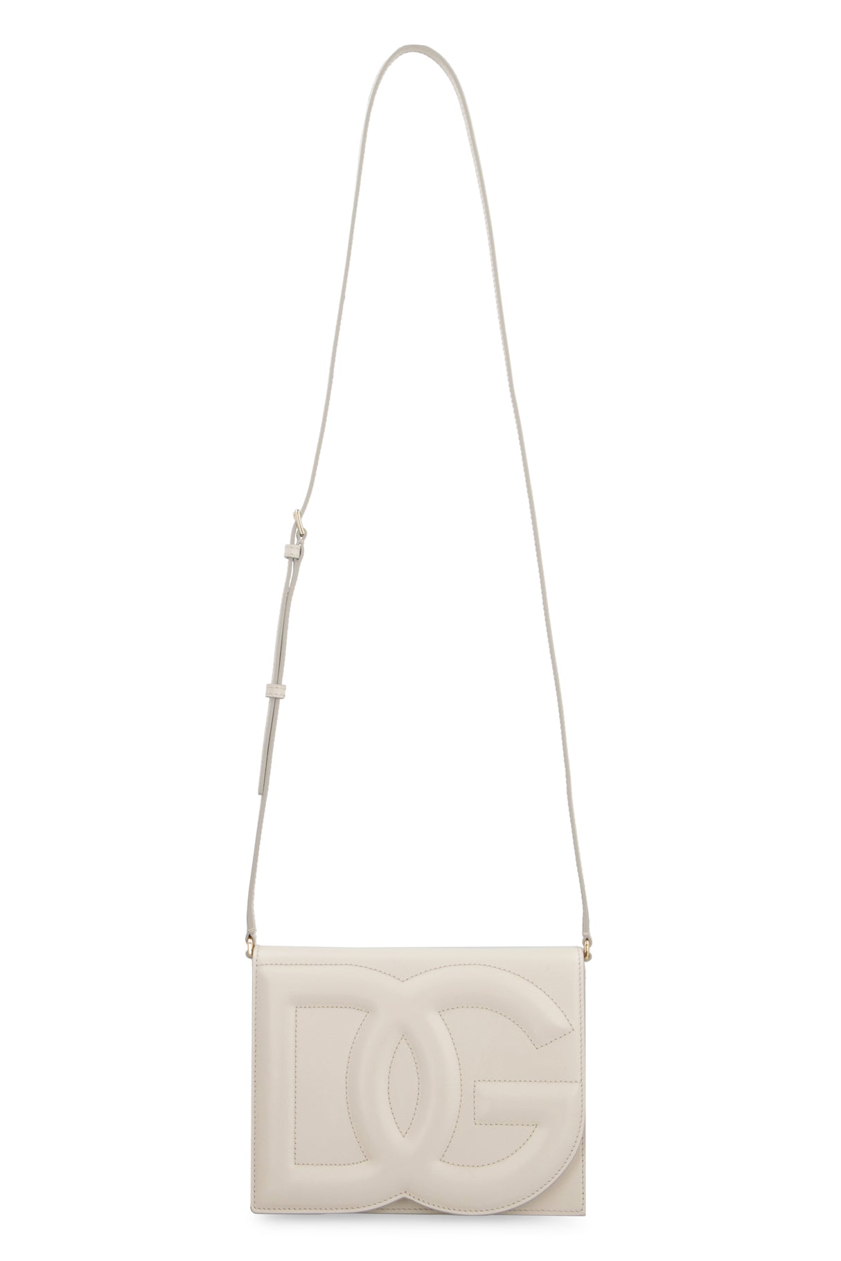 DOLCE & GABBANA Ivory DG Logo Leather Crossbody Handbag - Women's Fashion Accessory