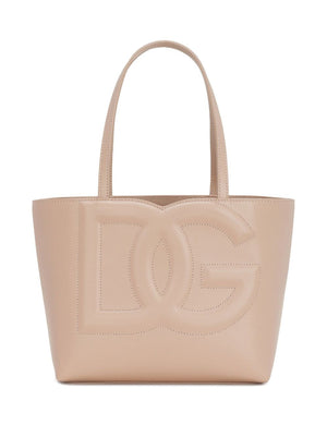 DOLCE & GABBANA Blush Pink Quilted Leather Tote Handbag for Women