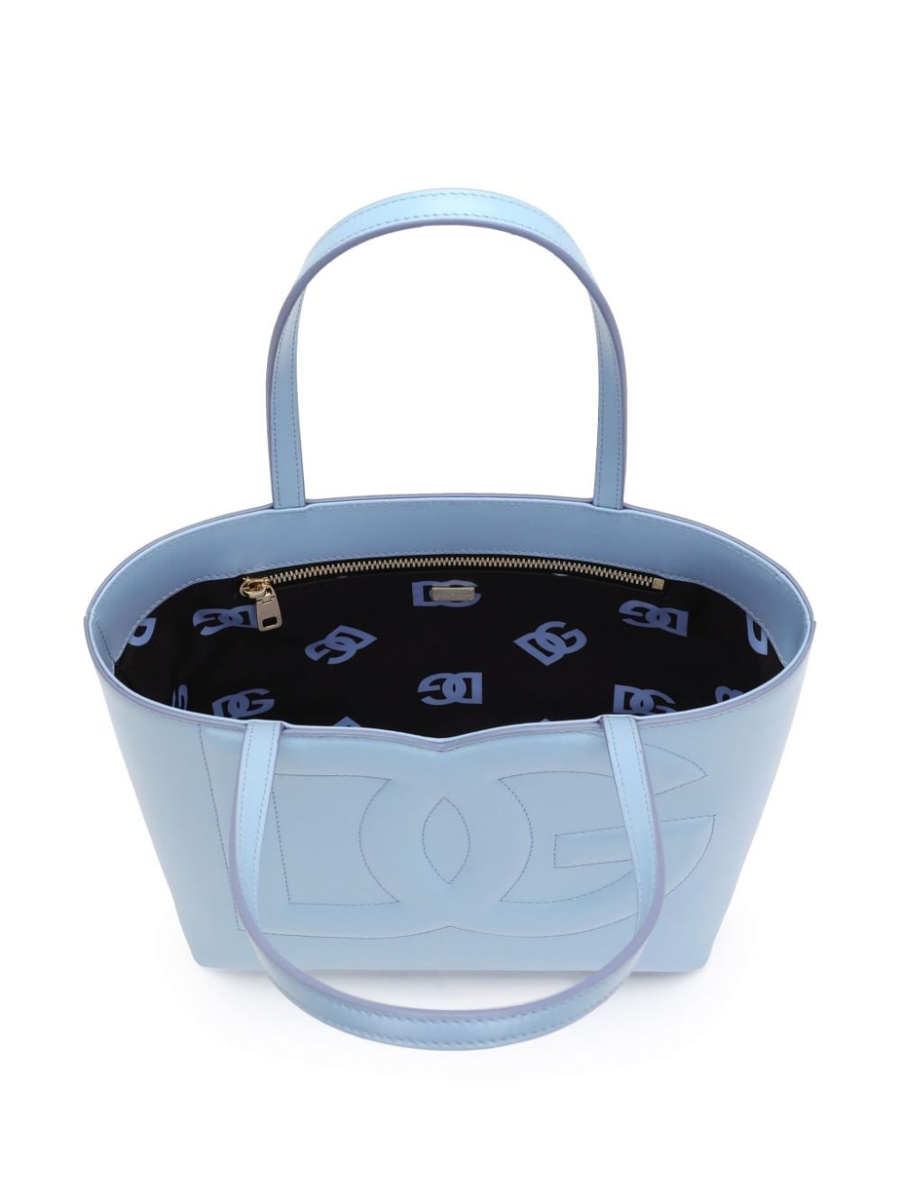 DOLCE & GABBANA Chic Baby Blue Mini Leather Tote