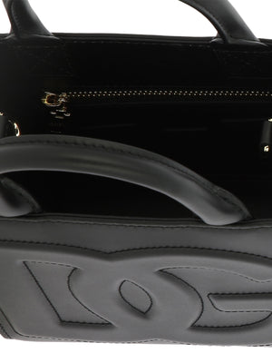 DOLCE & GABBANA Black Leather Tote Handbag for Women - SS24 Collection