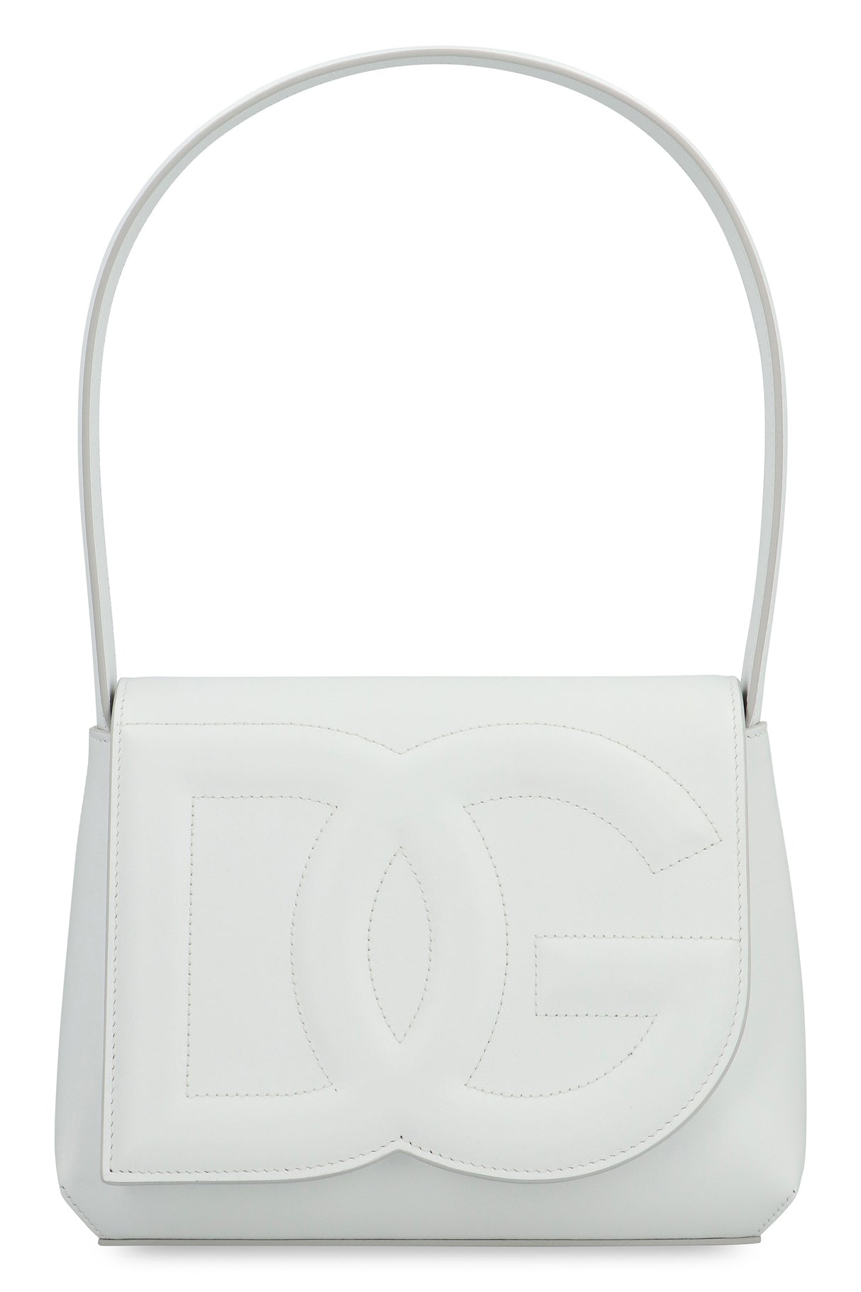 DOLCE & GABBANA DG Logo Leather Shoulder Handbag - White