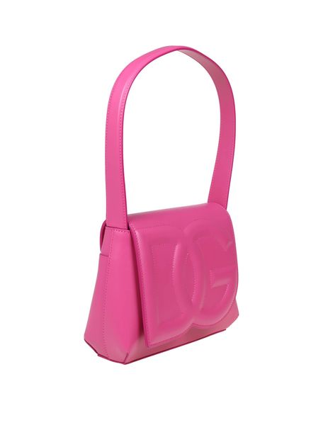 DOLCE & GABBANA Pink Leather Shoulder Handbag for Women, SS24 Collection