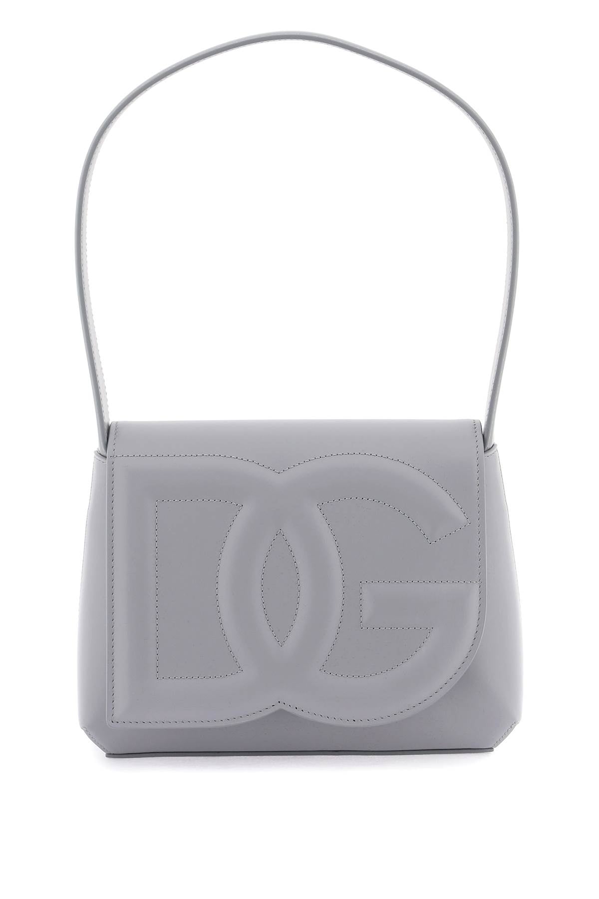 DOLCE & GABBANA Luxurious Leather Shoulder Handbag with DG Logo Embossing