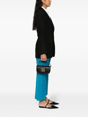 DOLCE & GABBANA Sleek and Stylish 3.5 Crossbody Handbag in Black Calfskin for Women