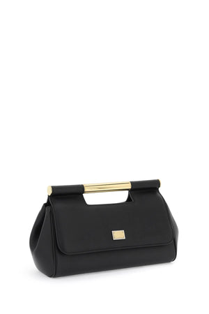 DOLCE & GABBANA Sicily Leather Handbag - Black, SS24