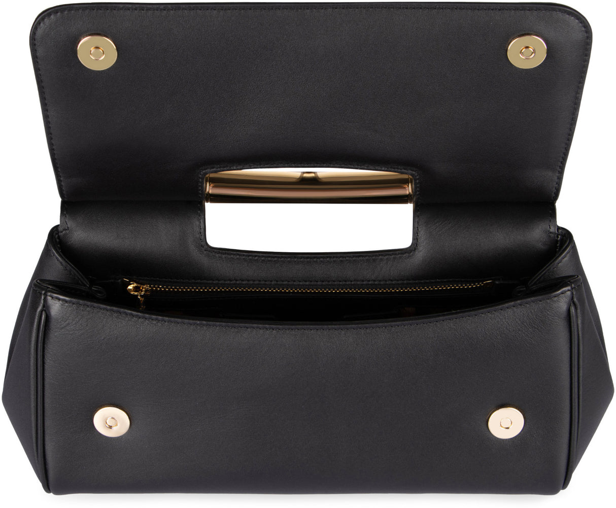 DOLCE & GABBANA Sicily Leather Handbag - Black, SS24