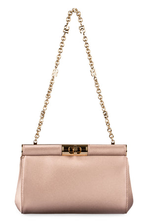 DOLCE & GABBANA Pink Silk and Viscose Marlene Satin Shoulder Bag