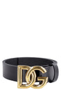 DOLCE & GABBANA Sleek Leather Belt with Stylish Double G Buckle